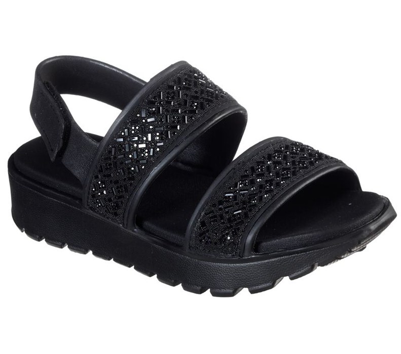 Skechers Cali Gear: Footsteps - Glam Party - Womens Sandals Black [AU-QH2661]